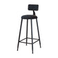 Modern Metal Upholstered Bar Stool Bristol Bar Stool with Iron Legs and Cushion Black 1 Piece Bar Stool(30"H) Clearhalo 'Bar Furniture' 'Bar Stools' 'bar_stools' 'furn' 'furn_bar_stools' 'furniture_bar_stools' 'Kitchen & Dining Furniture' 'kitchen&dining_furn' 'kitchen' 'kitchen_furn' Furniture' 4380395