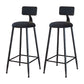 Modern Metal Upholstered Bar Stool Bristol Bar Stool with Iron Legs and Cushion Black 2 Piece Set Bar Stool(30"H) Clearhalo 'Bar Furniture' 'Bar Stools' 'bar_stools' 'furn' 'furn_bar_stools' 'furniture_bar_stools' 'Kitchen & Dining Furniture' 'kitchen&dining_furn' 'kitchen' 'kitchen_furn' Furniture' 4380396