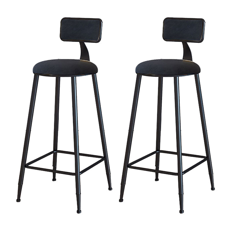 Modern Metal Upholstered Bar Stool Bristol Bar Stool with Iron Legs and Cushion Black 2 Piece Set Bar Stool(30"H) Clearhalo 'Bar Furniture' 'Bar Stools' 'bar_stools' 'furn' 'furn_bar_stools' 'furniture_bar_stools' 'Kitchen & Dining Furniture' 'kitchen&dining_furn' 'kitchen' 'kitchen_furn' Furniture' 4380396