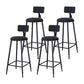 Modern Metal Upholstered Bar Stool Bristol Bar Stool with Iron Legs and Cushion Black 4 Piece Set Bar Stool(30"H) Clearhalo 'Bar Furniture' 'Bar Stools' 'bar_stools' 'furn' 'furn_bar_stools' 'furniture_bar_stools' 'Kitchen & Dining Furniture' 'kitchen&dining_furn' 'kitchen' 'kitchen_furn' Furniture' 4380397
