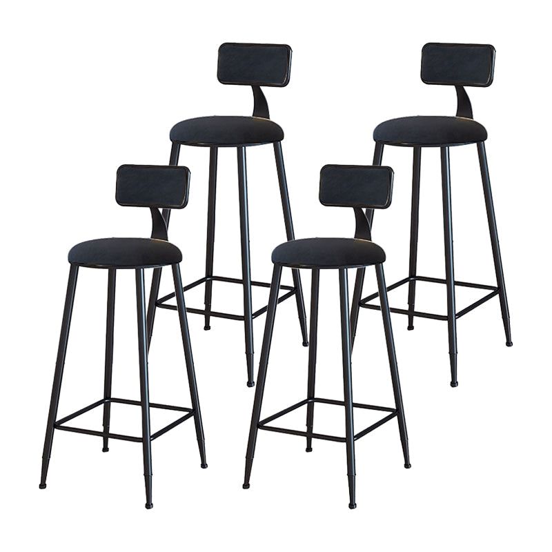 Modern Metal Upholstered Bar Stool Bristol Bar Stool with Iron Legs and Cushion Black 4 Piece Set Bar Stool(30"H) Clearhalo 'Bar Furniture' 'Bar Stools' 'bar_stools' 'furn' 'furn_bar_stools' 'furniture_bar_stools' 'Kitchen & Dining Furniture' 'kitchen&dining_furn' 'kitchen' 'kitchen_furn' Furniture' 4380397