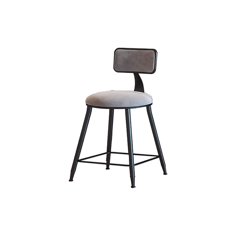 Modern Metal Upholstered Bar Stool Bristol Bar Stool with Iron Legs and Cushion Grey 1 Piece Short Stool(18"H) Clearhalo 'Bar Furniture' 'Bar Stools' 'bar_stools' 'furn' 'furn_bar_stools' 'furniture_bar_stools' 'Kitchen & Dining Furniture' 'kitchen&dining_furn' 'kitchen' 'kitchen_furn' Furniture' 4380398