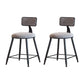Modern Metal Upholstered Bar Stool Bristol Bar Stool with Iron Legs and Cushion Grey 2 Piece Set Short Stool(18"H) Clearhalo 'Bar Furniture' 'Bar Stools' 'bar_stools' 'furn' 'furn_bar_stools' 'furniture_bar_stools' 'Kitchen & Dining Furniture' 'kitchen&dining_furn' 'kitchen' 'kitchen_furn' Furniture' 4380399
