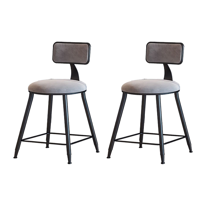 Modern Metal Upholstered Bar Stool Bristol Bar Stool with Iron Legs and Cushion Grey 2 Piece Set Short Stool(18"H) Clearhalo 'Bar Furniture' 'Bar Stools' 'bar_stools' 'furn' 'furn_bar_stools' 'furniture_bar_stools' 'Kitchen & Dining Furniture' 'kitchen&dining_furn' 'kitchen' 'kitchen_furn' Furniture' 4380399