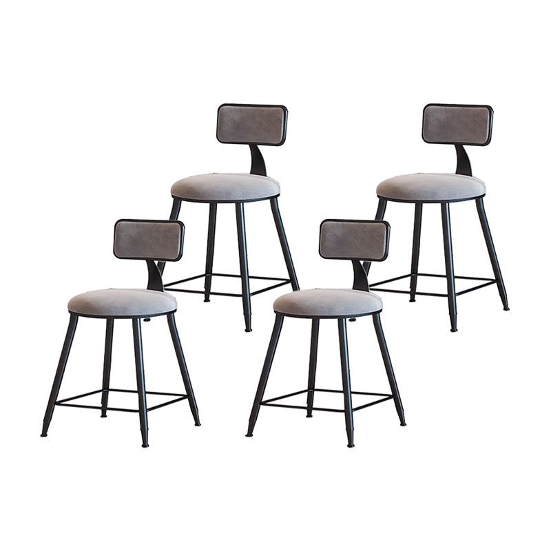Modern Metal Upholstered Bar Stool Bristol Bar Stool with Iron Legs and Cushion Grey 4 Piece Set Short Stool(18"H) Clearhalo 'Bar Furniture' 'Bar Stools' 'bar_stools' 'furn' 'furn_bar_stools' 'furniture_bar_stools' 'Kitchen & Dining Furniture' 'kitchen&dining_furn' 'kitchen' 'kitchen_furn' Furniture' 4380400