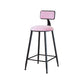 Modern Metal Upholstered Bar Stool Bristol Bar Stool with Iron Legs and Cushion Pink 1 Piece Counter Stool(26"H) Clearhalo 'Bar Furniture' 'Bar Stools' 'bar_stools' 'furn' 'furn_bar_stools' 'furniture_bar_stools' 'Kitchen & Dining Furniture' 'kitchen&dining_furn' 'kitchen' 'kitchen_furn' Furniture' 4380401
