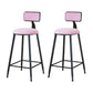 Modern Metal Upholstered Bar Stool Bristol Bar Stool with Iron Legs and Cushion Pink 2 Piece Set Counter Stool(26"H) Clearhalo 'Bar Furniture' 'Bar Stools' 'bar_stools' 'furn' 'furn_bar_stools' 'furniture_bar_stools' 'Kitchen & Dining Furniture' 'kitchen&dining_furn' 'kitchen' 'kitchen_furn' Furniture' 4380402