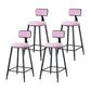 Modern Metal Upholstered Bar Stool Bristol Bar Stool with Iron Legs and Cushion Pink 4 Piece Set Counter Stool(26"H) Clearhalo 'Bar Furniture' 'Bar Stools' 'bar_stools' 'furn' 'furn_bar_stools' 'furniture_bar_stools' 'Kitchen & Dining Furniture' 'kitchen&dining_furn' 'kitchen' 'kitchen_furn' Furniture' 4380403