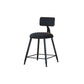 Modern Metal Upholstered Bar Stool Bristol Bar Stool with Iron Legs and Cushion Black 1 Piece Short Stool(18"H) Clearhalo 'Bar Furniture' 'Bar Stools' 'bar_stools' 'furn' 'furn_bar_stools' 'furniture_bar_stools' 'Kitchen & Dining Furniture' 'kitchen&dining_furn' 'kitchen' 'kitchen_furn' Furniture' 4380404