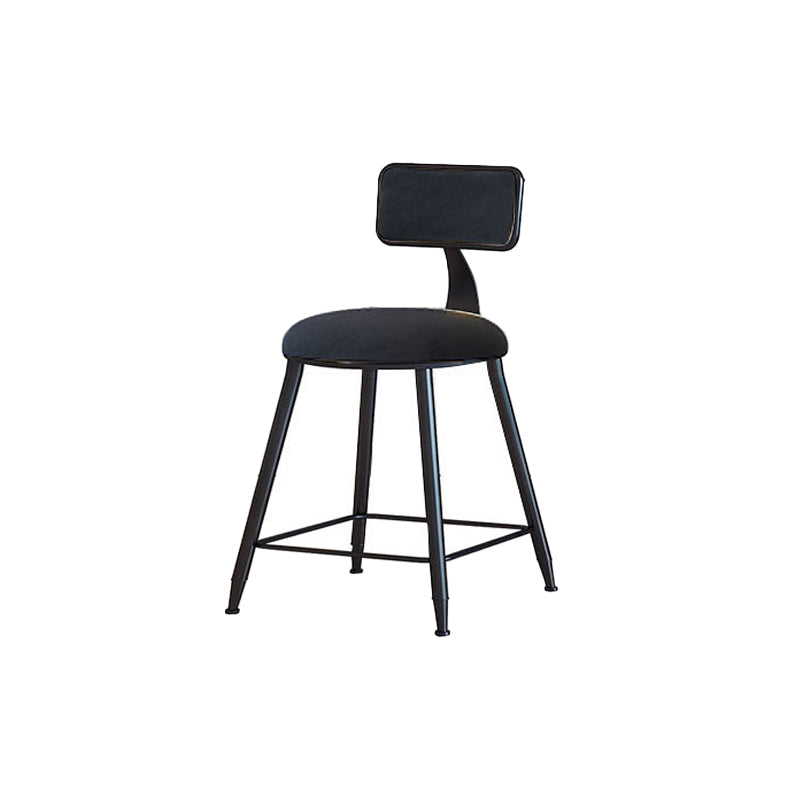 Modern Metal Upholstered Bar Stool Bristol Bar Stool with Iron Legs and Cushion Black 1 Piece Short Stool(18"H) Clearhalo 'Bar Furniture' 'Bar Stools' 'bar_stools' 'furn' 'furn_bar_stools' 'furniture_bar_stools' 'Kitchen & Dining Furniture' 'kitchen&dining_furn' 'kitchen' 'kitchen_furn' Furniture' 4380404