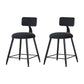 Modern Metal Upholstered Bar Stool Bristol Bar Stool with Iron Legs and Cushion Black 2 Piece Set Short Stool(18"H) Clearhalo 'Bar Furniture' 'Bar Stools' 'bar_stools' 'furn' 'furn_bar_stools' 'furniture_bar_stools' 'Kitchen & Dining Furniture' 'kitchen&dining_furn' 'kitchen' 'kitchen_furn' Furniture' 4380405