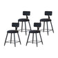 Modern Metal Upholstered Bar Stool Bristol Bar Stool with Iron Legs and Cushion Black 4 Piece Set Short Stool(18"H) Clearhalo 'Bar Furniture' 'Bar Stools' 'bar_stools' 'furn' 'furn_bar_stools' 'furniture_bar_stools' 'Kitchen & Dining Furniture' 'kitchen&dining_furn' 'kitchen' 'kitchen_furn' Furniture' 4380406