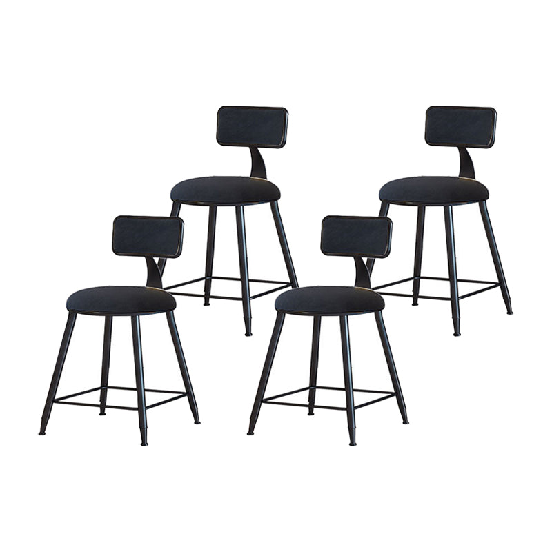 Modern Metal Upholstered Bar Stool Bristol Bar Stool with Iron Legs and Cushion Black 4 Piece Set Short Stool(18"H) Clearhalo 'Bar Furniture' 'Bar Stools' 'bar_stools' 'furn' 'furn_bar_stools' 'furniture_bar_stools' 'Kitchen & Dining Furniture' 'kitchen&dining_furn' 'kitchen' 'kitchen_furn' Furniture' 4380406