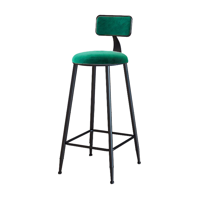 Modern Metal Upholstered Bar Stool Bristol Bar Stool with Iron Legs and Cushion Green 1 Piece Bar Stool(30"H) Clearhalo 'Bar Furniture' 'Bar Stools' 'bar_stools' 'furn' 'furn_bar_stools' 'furniture_bar_stools' 'Kitchen & Dining Furniture' 'kitchen&dining_furn' 'kitchen' 'kitchen_furn' Furniture' 4380407