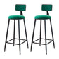 Modern Metal Upholstered Bar Stool Bristol Bar Stool with Iron Legs and Cushion Green 2 Piece Set Bar Stool(30"H) Clearhalo 'Bar Furniture' 'Bar Stools' 'bar_stools' 'furn' 'furn_bar_stools' 'furniture_bar_stools' 'Kitchen & Dining Furniture' 'kitchen&dining_furn' 'kitchen' 'kitchen_furn' Furniture' 4380408