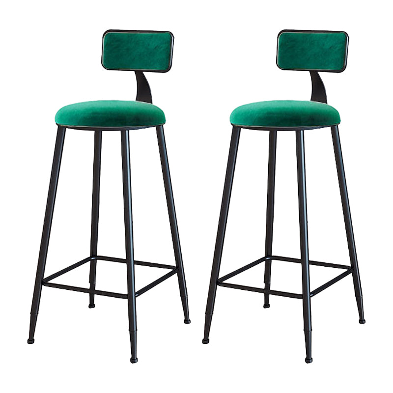 Modern Metal Upholstered Bar Stool Bristol Bar Stool with Iron Legs and Cushion Green 2 Piece Set Bar Stool(30"H) Clearhalo 'Bar Furniture' 'Bar Stools' 'bar_stools' 'furn' 'furn_bar_stools' 'furniture_bar_stools' 'Kitchen & Dining Furniture' 'kitchen&dining_furn' 'kitchen' 'kitchen_furn' Furniture' 4380408