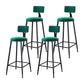 Modern Metal Upholstered Bar Stool Bristol Bar Stool with Iron Legs and Cushion Green 4 Piece Set Bar Stool(30"H) Clearhalo 'Bar Furniture' 'Bar Stools' 'bar_stools' 'furn' 'furn_bar_stools' 'furniture_bar_stools' 'Kitchen & Dining Furniture' 'kitchen&dining_furn' 'kitchen' 'kitchen_furn' Furniture' 4380409
