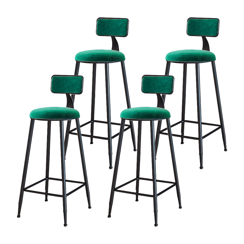 Modern Metal Upholstered Bar Stool Bristol Bar Stool with Iron Legs and Cushion Green 4 Piece Set Bar Stool(30"H) Clearhalo 'Bar Furniture' 'Bar Stools' 'bar_stools' 'furn' 'furn_bar_stools' 'furniture_bar_stools' 'Kitchen & Dining Furniture' 'kitchen&dining_furn' 'kitchen' 'kitchen_furn' Furniture' 4380409