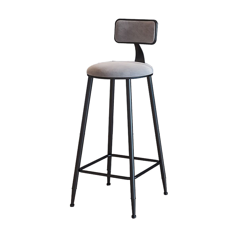 Modern Metal Upholstered Bar Stool Bristol Bar Stool with Iron Legs and Cushion Grey 1 Piece Bar Stool(30"H) Clearhalo 'Bar Furniture' 'Bar Stools' 'bar_stools' 'furn' 'furn_bar_stools' 'furniture_bar_stools' 'Kitchen & Dining Furniture' 'kitchen&dining_furn' 'kitchen' 'kitchen_furn' Furniture' 4380413