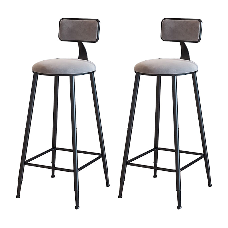 Modern Metal Upholstered Bar Stool Bristol Bar Stool with Iron Legs and Cushion Grey 2 Piece Set Bar Stool(30"H) Clearhalo 'Bar Furniture' 'Bar Stools' 'bar_stools' 'furn' 'furn_bar_stools' 'furniture_bar_stools' 'Kitchen & Dining Furniture' 'kitchen&dining_furn' 'kitchen' 'kitchen_furn' Furniture' 4380414