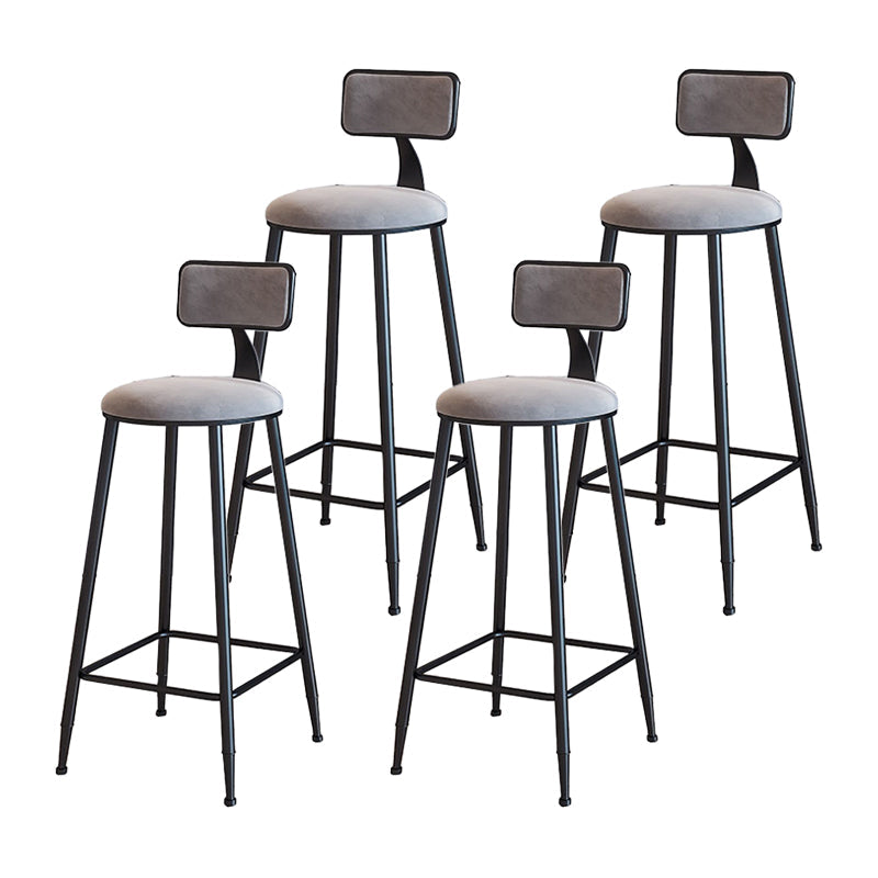 Modern Metal Upholstered Bar Stool Bristol Bar Stool with Iron Legs and Cushion Grey 4 Piece Set Bar Stool(30"H) Clearhalo 'Bar Furniture' 'Bar Stools' 'bar_stools' 'furn' 'furn_bar_stools' 'furniture_bar_stools' 'Kitchen & Dining Furniture' 'kitchen&dining_furn' 'kitchen' 'kitchen_furn' Furniture' 4380415