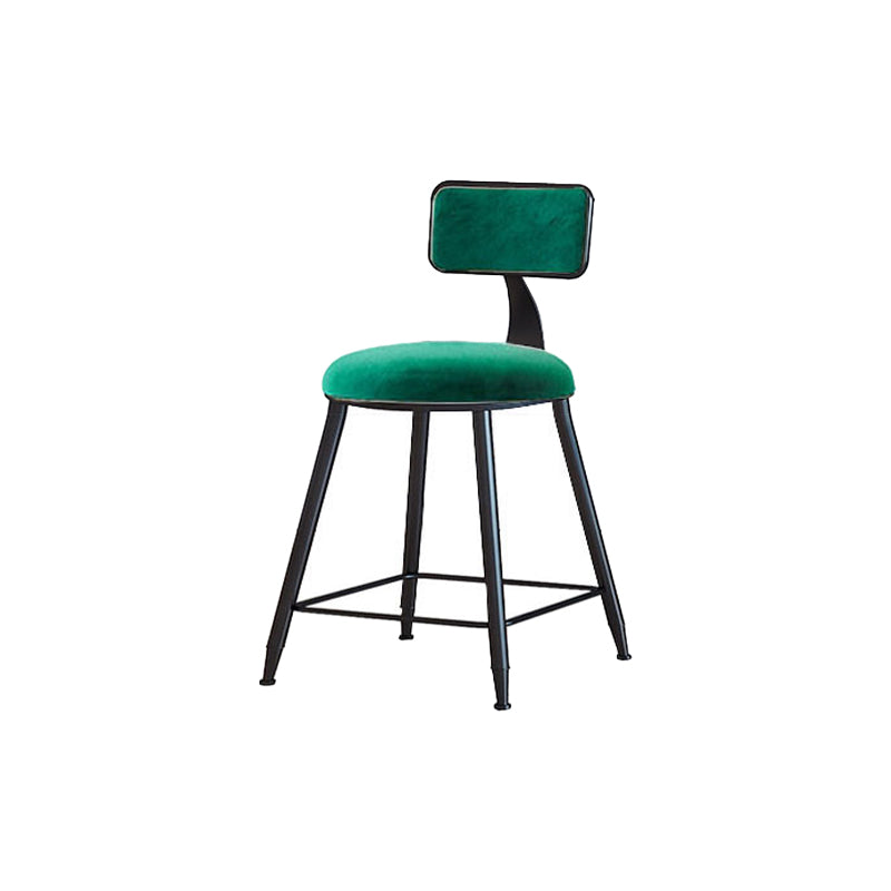 Modern Metal Upholstered Bar Stool Bristol Bar Stool with Iron Legs and Cushion Green 1 Piece Short Stool(18"H) Clearhalo 'Bar Furniture' 'Bar Stools' 'bar_stools' 'furn' 'furn_bar_stools' 'furniture_bar_stools' 'Kitchen & Dining Furniture' 'kitchen&dining_furn' 'kitchen' 'kitchen_furn' Furniture' 4380416