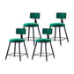Modern Metal Upholstered Bar Stool Bristol Bar Stool with Iron Legs and Cushion Green 4 Piece Set Short Stool(18"H) Clearhalo 'Bar Furniture' 'Bar Stools' 'bar_stools' 'furn' 'furn_bar_stools' 'furniture_bar_stools' 'Kitchen & Dining Furniture' 'kitchen&dining_furn' 'kitchen' 'kitchen_furn' Furniture' 4380418