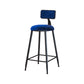 Modern Metal Upholstered Bar Stool Bristol Bar Stool with Iron Legs and Cushion Blue 1 Piece Counter Stool(26"H) Clearhalo 'Bar Furniture' 'Bar Stools' 'bar_stools' 'furn' 'furn_bar_stools' 'furniture_bar_stools' 'Kitchen & Dining Furniture' 'kitchen&dining_furn' 'kitchen' 'kitchen_furn' Furniture' 4380419