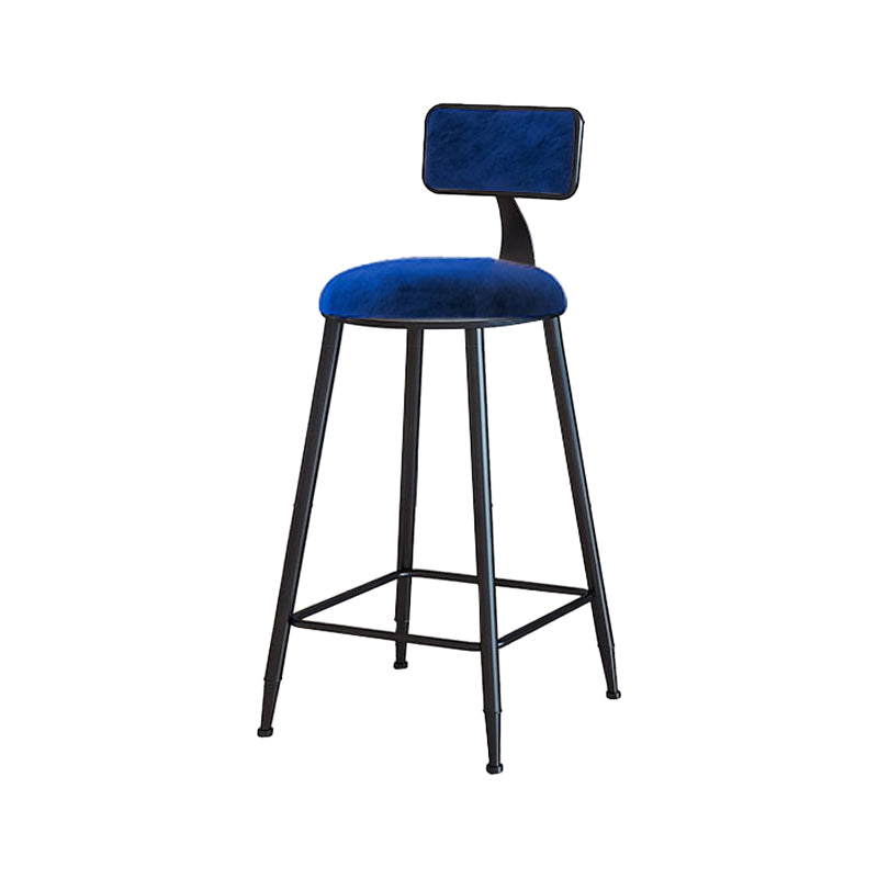 Modern Metal Upholstered Bar Stool Bristol Bar Stool with Iron Legs and Cushion Blue 1 Piece Counter Stool(26"H) Clearhalo 'Bar Furniture' 'Bar Stools' 'bar_stools' 'furn' 'furn_bar_stools' 'furniture_bar_stools' 'Kitchen & Dining Furniture' 'kitchen&dining_furn' 'kitchen' 'kitchen_furn' Furniture' 4380419