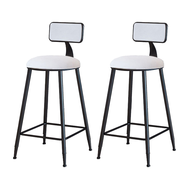 Modern Metal Upholstered Bar Stool Bristol Bar Stool with Iron Legs and Cushion White 2 Piece Set Counter Stool(26"H) Clearhalo 'Bar Furniture' 'Bar Stools' 'bar_stools' 'furn' 'furn_bar_stools' 'furniture_bar_stools' 'Kitchen & Dining Furniture' 'kitchen&dining_furn' 'kitchen' 'kitchen_furn' Furniture' 4380423