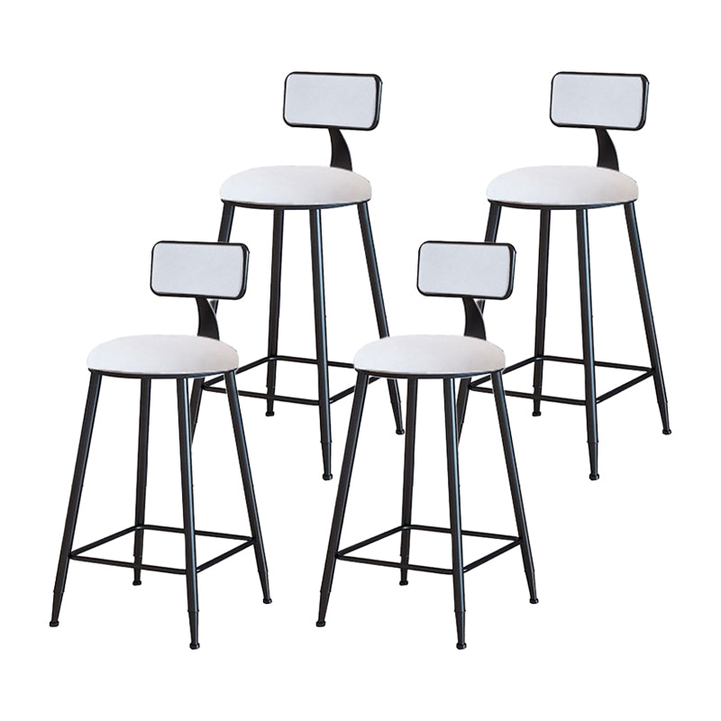 Modern Metal Upholstered Bar Stool Bristol Bar Stool with Iron Legs and Cushion White 4 Piece Set Counter Stool(26"H) Clearhalo 'Bar Furniture' 'Bar Stools' 'bar_stools' 'furn' 'furn_bar_stools' 'furniture_bar_stools' 'Kitchen & Dining Furniture' 'kitchen&dining_furn' 'kitchen' 'kitchen_furn' Furniture' 4380424