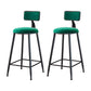 Modern Metal Upholstered Bar Stool Bristol Bar Stool with Iron Legs and Cushion Green 2 Piece Set Counter Stool(26"H) Clearhalo 'Bar Furniture' 'Bar Stools' 'bar_stools' 'furn' 'furn_bar_stools' 'furniture_bar_stools' 'Kitchen & Dining Furniture' 'kitchen&dining_furn' 'kitchen' 'kitchen_furn' Furniture' 4380425