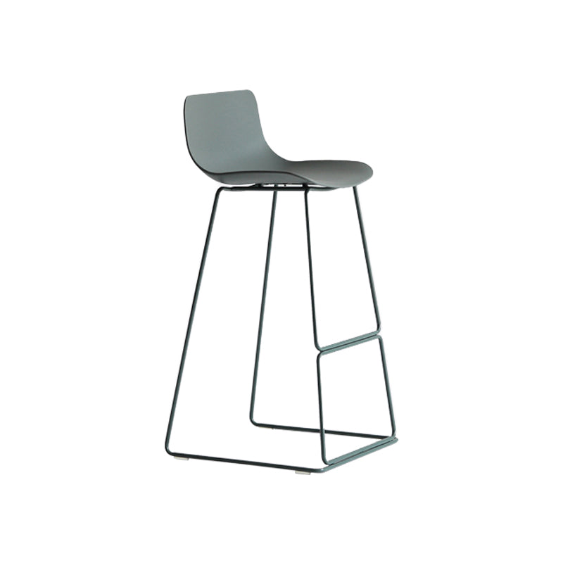 Contemporary Plastic Barstool Bristol Bar Stool With Metal Legs and Low Back Olive Green 1 Piece Clearhalo 'Bar Furniture' 'Bar Stools' 'bar_stools' 'furn' 'furn_bar_stools' 'furniture_bar_stools' 'Kitchen & Dining Furniture' 'kitchen&dining_furn' 'kitchen' 'kitchen_furn' Furniture' 4380431