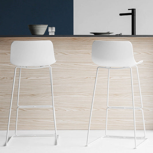 Contemporary Plastic Barstool Bristol Bar Stool With Metal Legs and Low Back Clearhalo 'Bar Furniture' 'Bar Stools' 'bar_stools' 'furn' 'furn_bar_stools' 'furniture_bar_stools' 'Kitchen & Dining Furniture' 'kitchen&dining_furn' 'kitchen' 'kitchen_furn' Furniture' 4380432