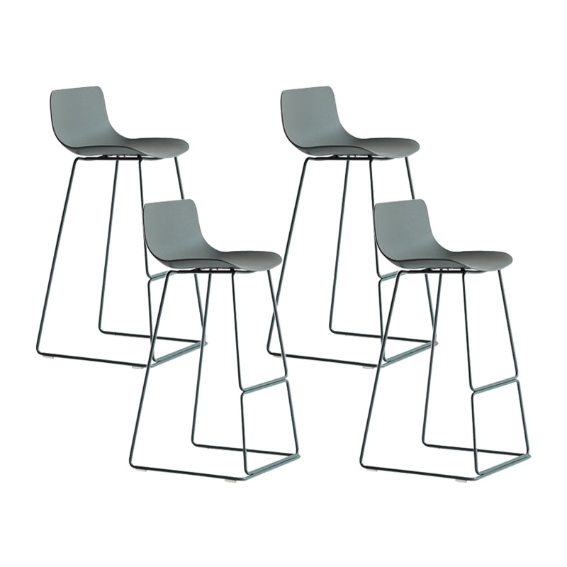Contemporary Plastic Barstool Bristol Bar Stool With Metal Legs and Low Back Olive Green 4 Piece Set Clearhalo 'Bar Furniture' 'Bar Stools' 'bar_stools' 'furn' 'furn_bar_stools' 'furniture_bar_stools' 'Kitchen & Dining Furniture' 'kitchen&dining_furn' 'kitchen' 'kitchen_furn' Furniture' 4380434