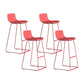 Contemporary Plastic Barstool Bristol Bar Stool With Metal Legs and Low Back Red 4 Piece Set Bar Stool(30"H) Clearhalo 'Bar Furniture' 'Bar Stools' 'bar_stools' 'furn' 'furn_bar_stools' 'furniture_bar_stools' 'Kitchen & Dining Furniture' 'kitchen&dining_furn' 'kitchen' 'kitchen_furn' Furniture' 4380441