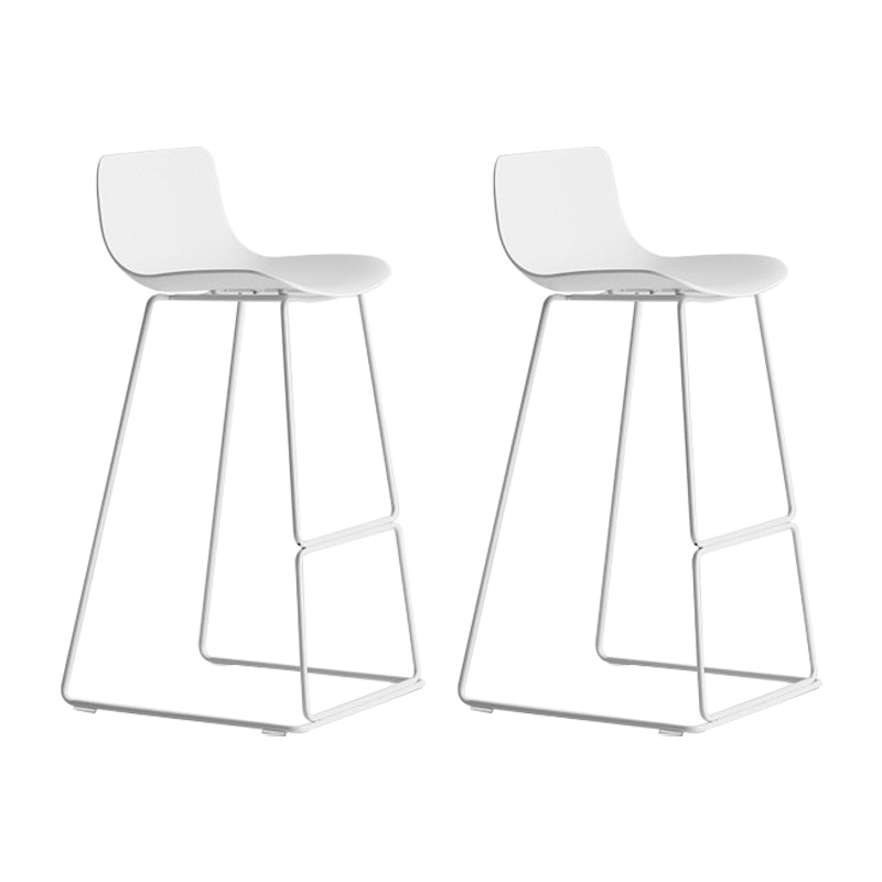 Contemporary Plastic Barstool Bristol Bar Stool With Metal Legs and Low Back White 2 Piece Set Clearhalo 'Bar Furniture' 'Bar Stools' 'bar_stools' 'furn' 'furn_bar_stools' 'furniture_bar_stools' 'Kitchen & Dining Furniture' 'kitchen&dining_furn' 'kitchen' 'kitchen_furn' Furniture' 4380444