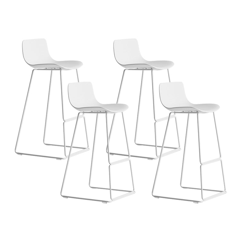 Contemporary Plastic Barstool Bristol Bar Stool With Metal Legs and Low Back White 4 Piece Set Clearhalo 'Bar Furniture' 'Bar Stools' 'bar_stools' 'furn' 'furn_bar_stools' 'furniture_bar_stools' 'Kitchen & Dining Furniture' 'kitchen&dining_furn' 'kitchen' 'kitchen_furn' Furniture' 4380446