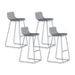 Contemporary Plastic Barstool Bristol Bar Stool With Metal Legs and Low Back Grey 4 Piece Set Clearhalo 'Bar Furniture' 'Bar Stools' 'bar_stools' 'furn' 'furn_bar_stools' 'furniture_bar_stools' 'Kitchen & Dining Furniture' 'kitchen&dining_furn' 'kitchen' 'kitchen_furn' Furniture' 4380450