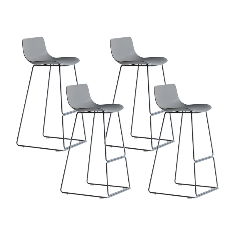 Contemporary Plastic Barstool Bristol Bar Stool With Metal Legs and Low Back Grey 4 Piece Set Clearhalo 'Bar Furniture' 'Bar Stools' 'bar_stools' 'furn' 'furn_bar_stools' 'furniture_bar_stools' 'Kitchen & Dining Furniture' 'kitchen&dining_furn' 'kitchen' 'kitchen_furn' Furniture' 4380450