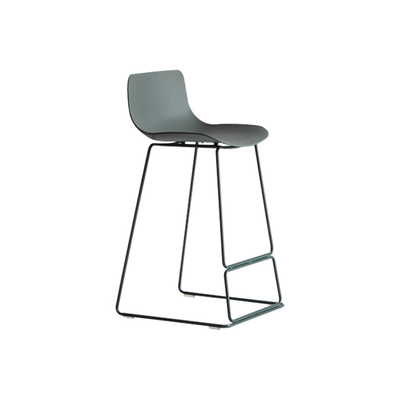 Contemporary Plastic Barstool Bristol Bar Stool With Metal Legs and Low Back Olive Green 1 Piece Counter Stool(26"H) Clearhalo 'Bar Furniture' 'Bar Stools' 'bar_stools' 'furn' 'furn_bar_stools' 'furniture_bar_stools' 'Kitchen & Dining Furniture' 'kitchen&dining_furn' 'kitchen' 'kitchen_furn' Furniture' 4380451