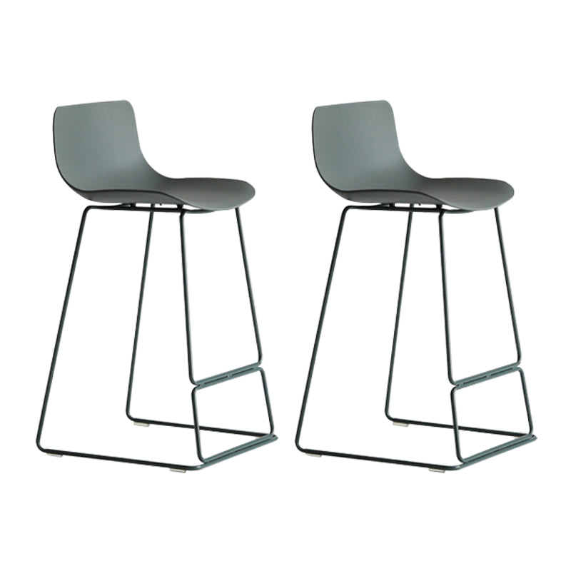 Contemporary Plastic Barstool Bristol Bar Stool With Metal Legs and Low Back Olive Green 2 Piece Set Counter Stool(26"H) Clearhalo 'Bar Furniture' 'Bar Stools' 'bar_stools' 'furn' 'furn_bar_stools' 'furniture_bar_stools' 'Kitchen & Dining Furniture' 'kitchen&dining_furn' 'kitchen' 'kitchen_furn' Furniture' 4380452
