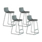 Contemporary Plastic Barstool Bristol Bar Stool With Metal Legs and Low Back Olive Green 4 Piece Set Counter Stool(26"H) Clearhalo 'Bar Furniture' 'Bar Stools' 'bar_stools' 'furn' 'furn_bar_stools' 'furniture_bar_stools' 'Kitchen & Dining Furniture' 'kitchen&dining_furn' 'kitchen' 'kitchen_furn' Furniture' 4380453