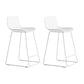 Contemporary Plastic Barstool Bristol Bar Stool With Metal Legs and Low Back White 2 Piece Set Counter Stool(26"H) Clearhalo 'Bar Furniture' 'Bar Stools' 'bar_stools' 'furn' 'furn_bar_stools' 'furniture_bar_stools' 'Kitchen & Dining Furniture' 'kitchen&dining_furn' 'kitchen' 'kitchen_furn' Furniture' 4380455