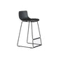 Contemporary Plastic Barstool Bristol Bar Stool With Metal Legs and Low Back Black 1 Piece Counter Stool(26"H) Clearhalo 'Bar Furniture' 'Bar Stools' 'bar_stools' 'furn' 'furn_bar_stools' 'furniture_bar_stools' 'Kitchen & Dining Furniture' 'kitchen&dining_furn' 'kitchen' 'kitchen_furn' Furniture' 4380457