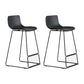 Contemporary Plastic Barstool Bristol Bar Stool With Metal Legs and Low Back Black 2 Piece Set Counter Stool(26"H) Clearhalo 'Bar Furniture' 'Bar Stools' 'bar_stools' 'furn' 'furn_bar_stools' 'furniture_bar_stools' 'Kitchen & Dining Furniture' 'kitchen&dining_furn' 'kitchen' 'kitchen_furn' Furniture' 4380458
