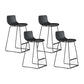 Contemporary Plastic Barstool Bristol Bar Stool With Metal Legs and Low Back Black 4 Piece Set Counter Stool(26"H) Clearhalo 'Bar Furniture' 'Bar Stools' 'bar_stools' 'furn' 'furn_bar_stools' 'furniture_bar_stools' 'Kitchen & Dining Furniture' 'kitchen&dining_furn' 'kitchen' 'kitchen_furn' Furniture' 4380459