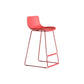 Contemporary Plastic Barstool Bristol Bar Stool With Metal Legs and Low Back Red 1 Piece Counter Stool(26"H) Clearhalo 'Bar Furniture' 'Bar Stools' 'bar_stools' 'furn' 'furn_bar_stools' 'furniture_bar_stools' 'Kitchen & Dining Furniture' 'kitchen&dining_furn' 'kitchen' 'kitchen_furn' Furniture' 4380460