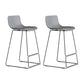 Contemporary Plastic Barstool Bristol Bar Stool With Metal Legs and Low Back Grey 2 Piece Set Counter Stool(26"H) Clearhalo 'Bar Furniture' 'Bar Stools' 'bar_stools' 'furn' 'furn_bar_stools' 'furniture_bar_stools' 'Kitchen & Dining Furniture' 'kitchen&dining_furn' 'kitchen' 'kitchen_furn' Furniture' 4380464