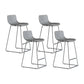 Contemporary Plastic Barstool Bristol Bar Stool With Metal Legs and Low Back Grey 4 Piece Set Counter Stool(26"H) Clearhalo 'Bar Furniture' 'Bar Stools' 'bar_stools' 'furn' 'furn_bar_stools' 'furniture_bar_stools' 'Kitchen & Dining Furniture' 'kitchen&dining_furn' 'kitchen' 'kitchen_furn' Furniture' 4380465